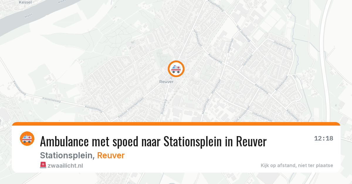 Ambulance met spoed naar Stationsplein in Reuver — 19 jun 2026
