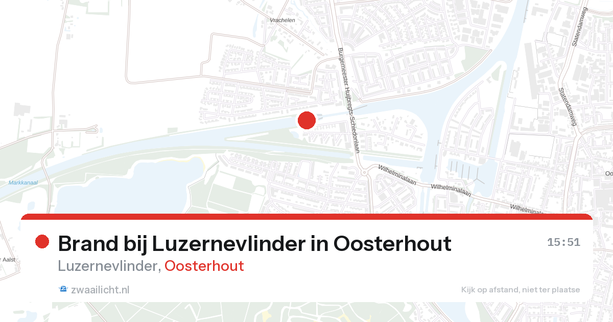 Brand bij Luzernevlinder in Oosterhout — 14 apr 2026