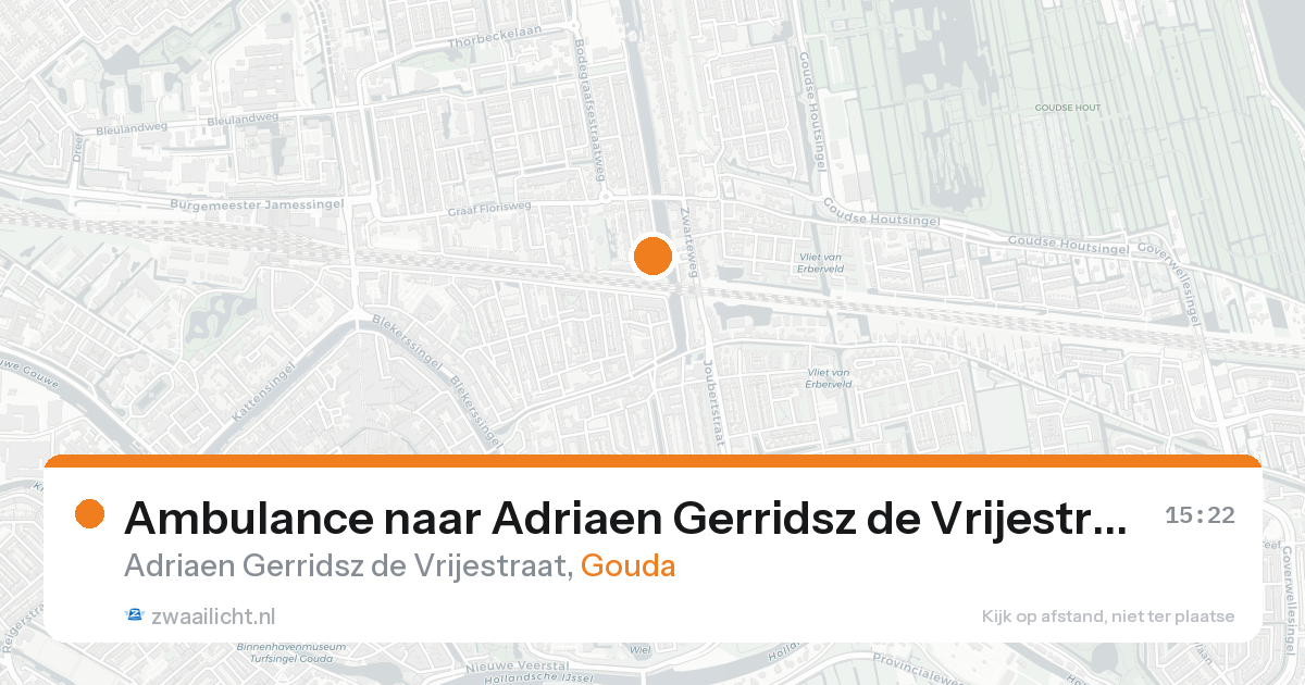 Ambulance naar Adriaen Gerridsz de Vrijestraat in Gouda — 9 jun 2026