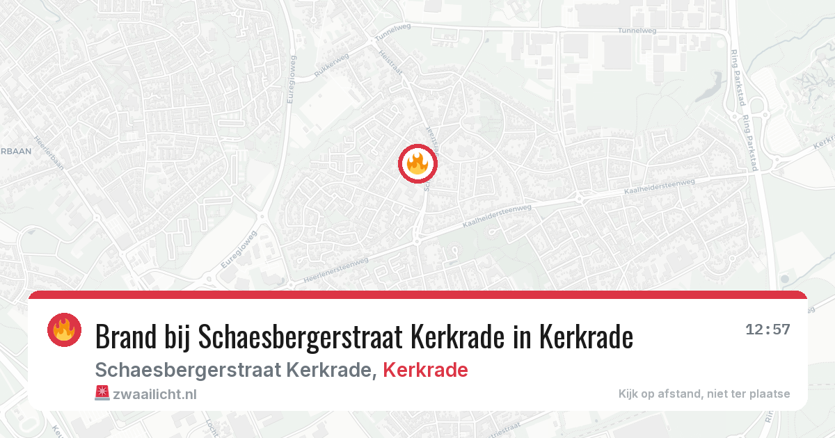 Brand bij Schaesbergerstraat Kerkrade in Kerkrade — 10 aug 2026
