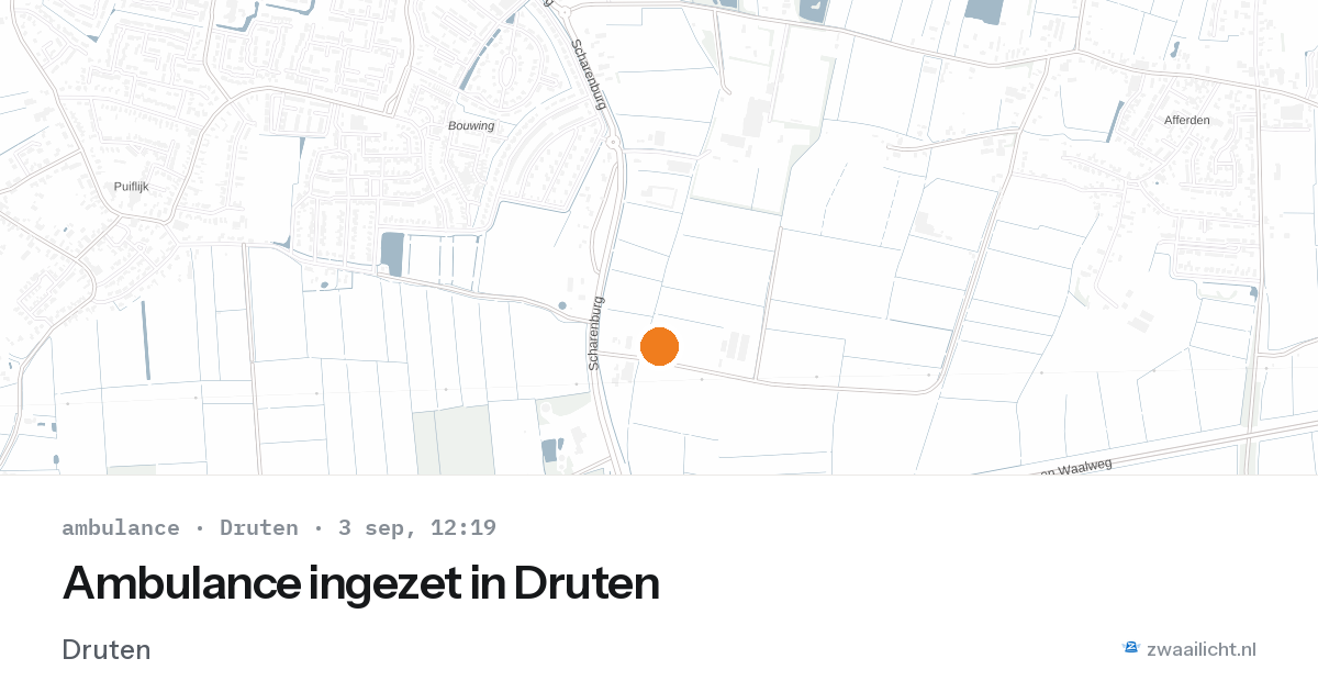 Ambulance ingezet in Druten — 3 sep 2026