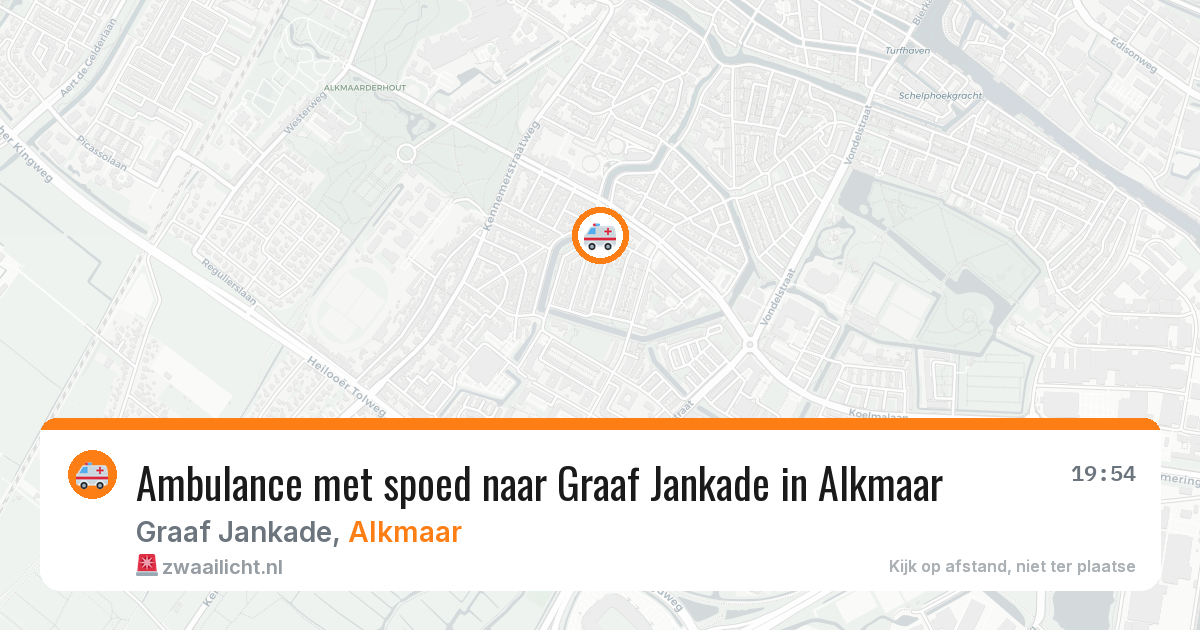 Ambulance met spoed naar Graaf Jankade in Alkmaar — 1 aug 2026