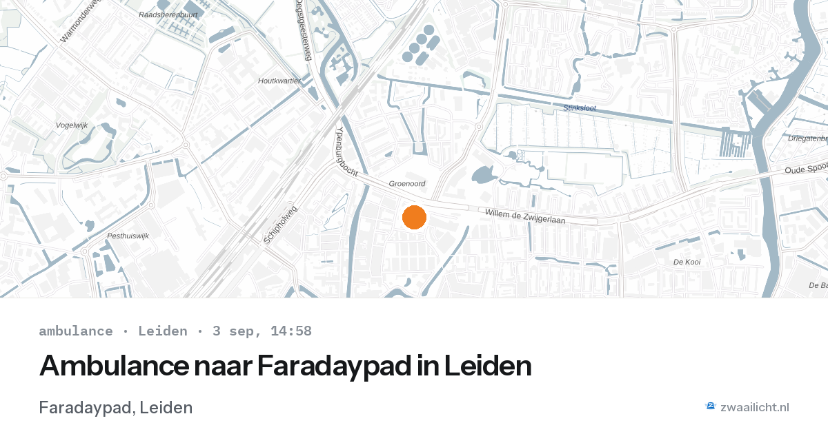 Ambulance naar Faradaypad in Leiden — 3 sep 2026