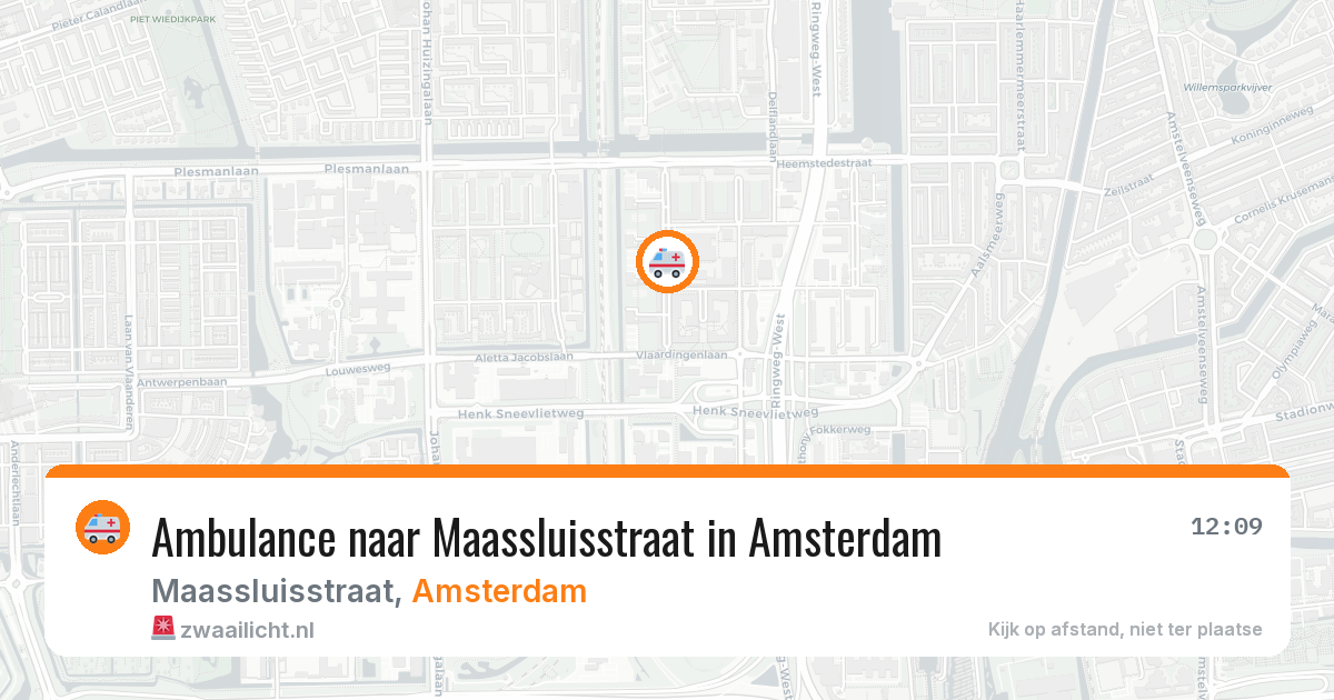 Ambulance naar Maassluisstraat in Amsterdam — 23 mrt 2026