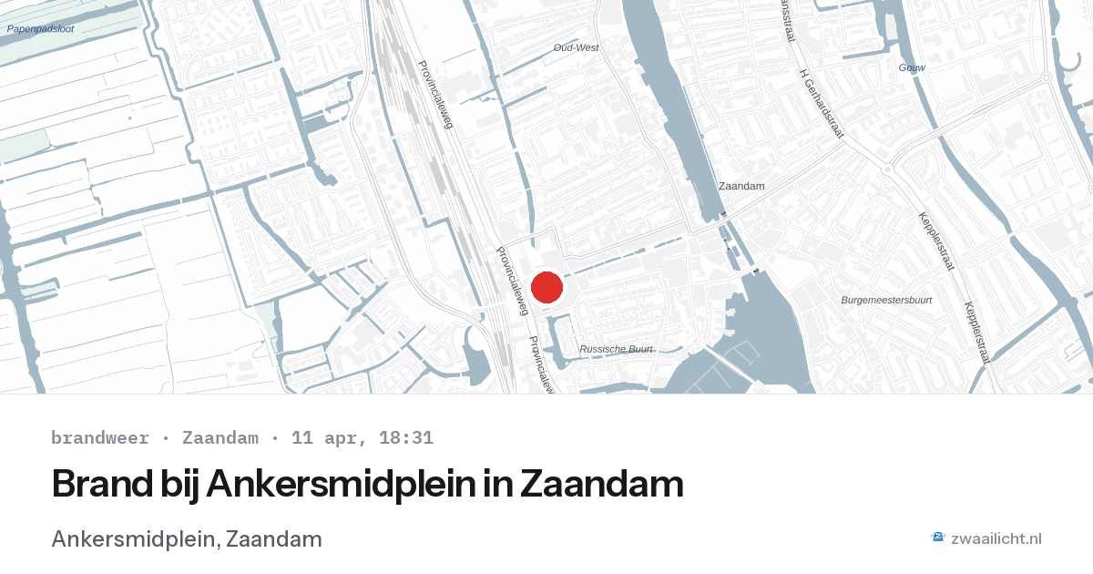 Brand bij Ankersmidplein in Zaandam — 11 apr 2026