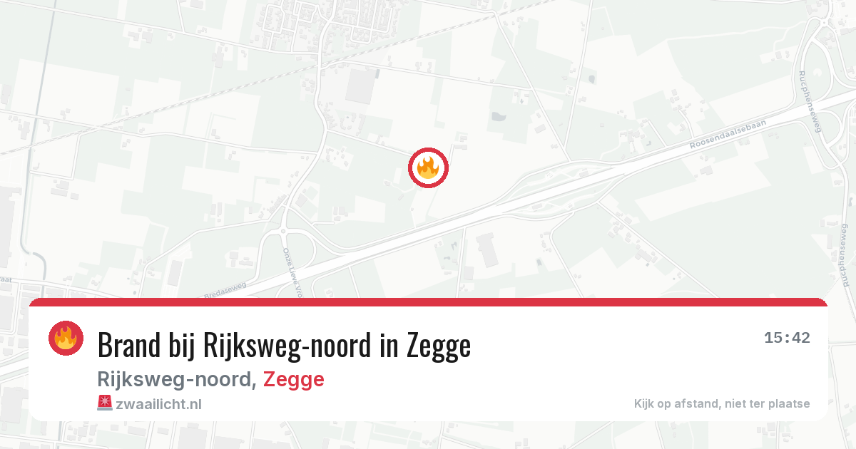 Brand bij Rijksweg-noord in Zegge — 9 jun 2026
