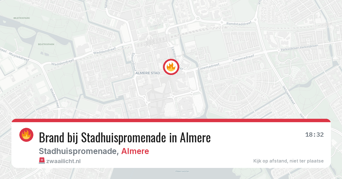 Brand bij Stadhuispromenade in Almere — 5 mei 2026
