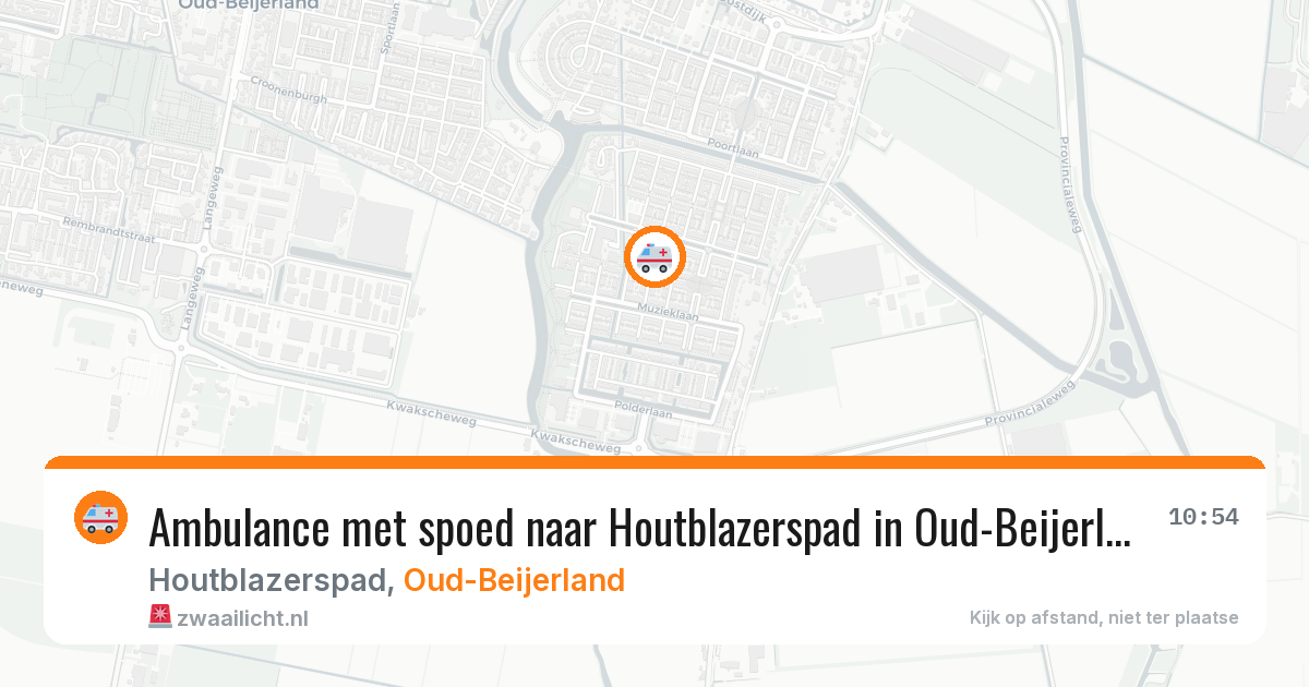 Ambulance met spoed naar Houtblazerspad in Oud-Beijerland — 20 mrt 2026