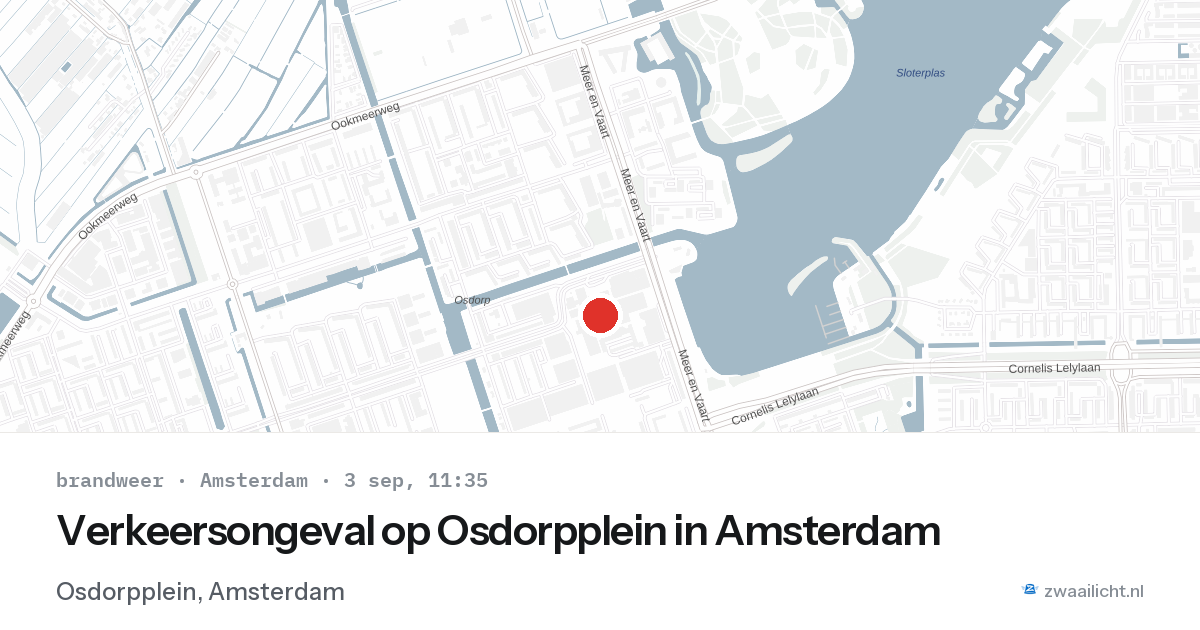 Verkeersongeval op Osdorpplein in Amsterdam — 3 sep 2026