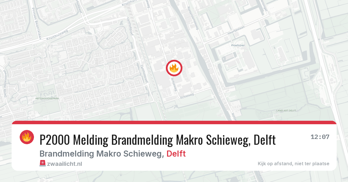 P2000 Melding Brandmelding Makro Schieweg, Delft — 8 feb 2026