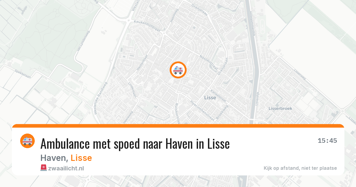 Ambulance met spoed naar Haven in Lisse — 9 aug 2026