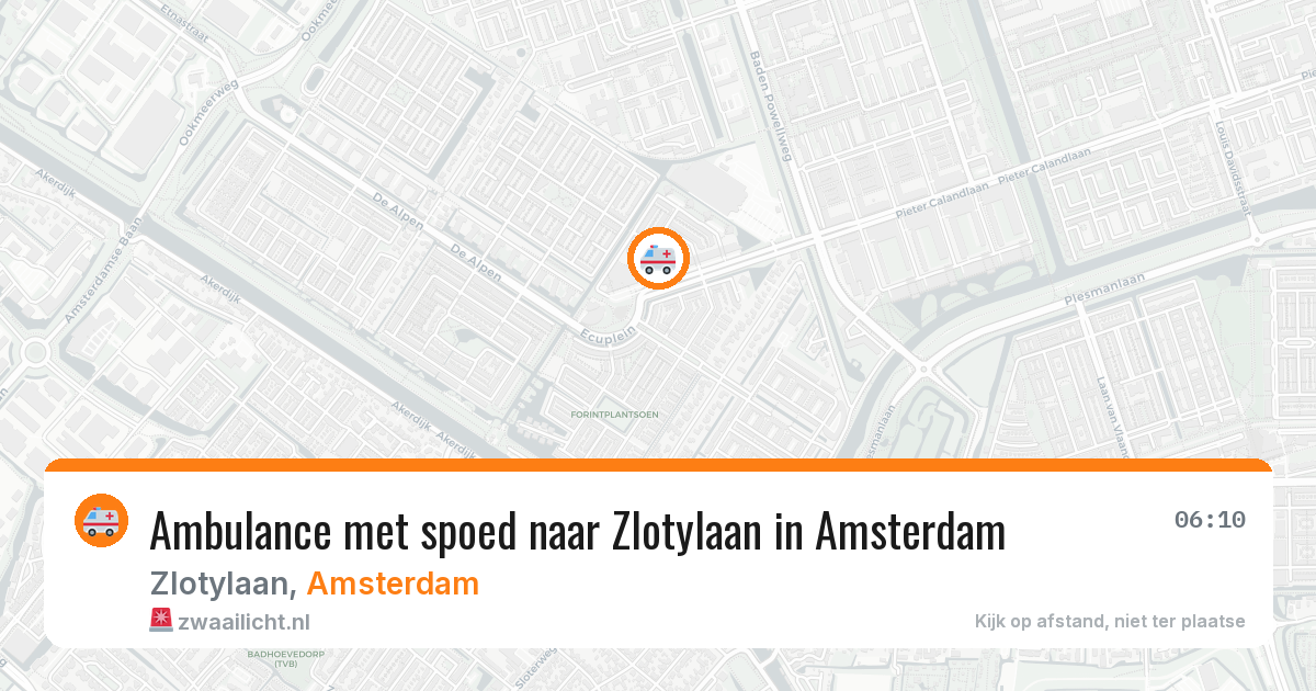 Ambulance met spoed naar Zlotylaan in Amsterdam — 26 jul 2026