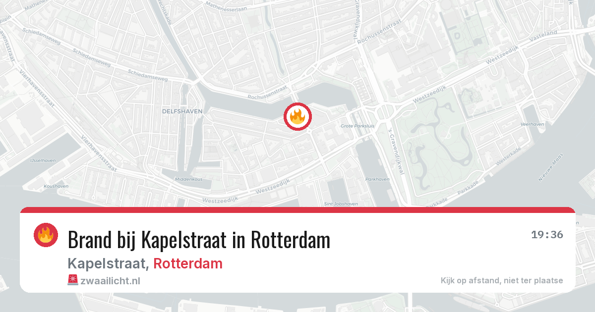 Brand bij Kapelstraat in Rotterdam — 19 jun 2026