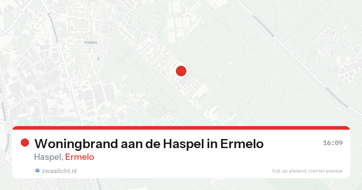 Woningbrand aan de Haspel in Ermelo — 15 aug 2026