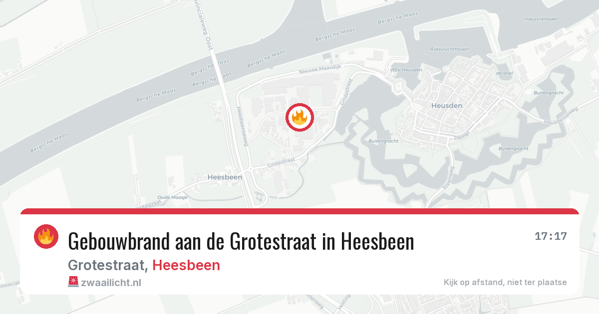 Gebouwbrand aan de Grotestraat in Heesbeen — 16 mei 2026