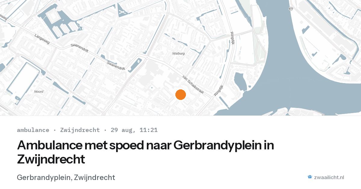 Ambulance met spoed naar Gerbrandyplein in Zwijndrecht — 29 aug 2026