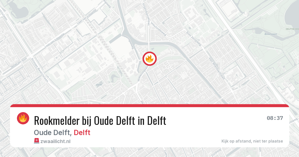 Rookmelder bij Oude Delft in Delft — 26 mei 2026