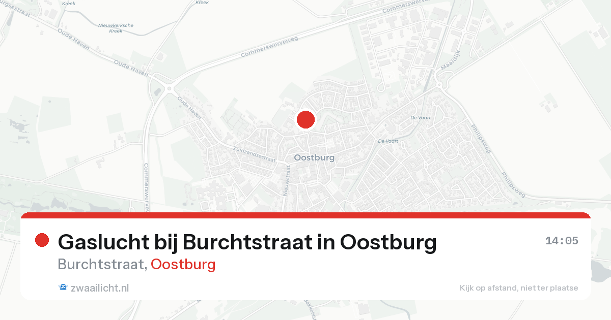 Gaslucht bij Burchtstraat in Oostburg — 21 aug 2026