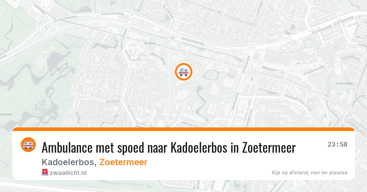 Ambulance met spoed naar Kadoelerbos in Zoetermeer — 14 aug 2026