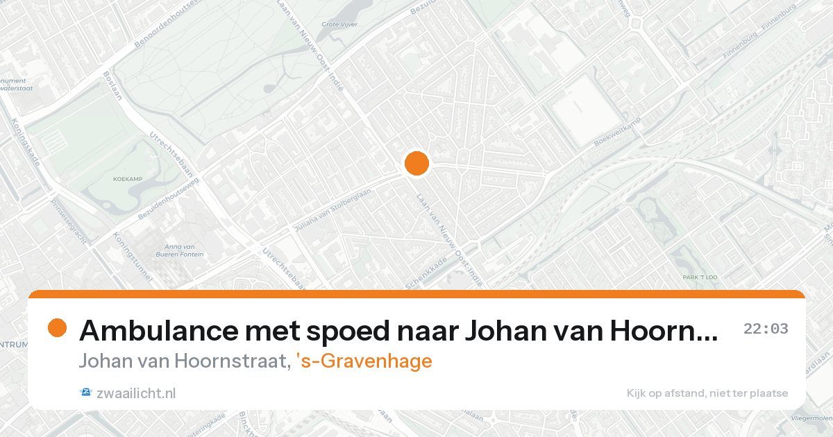Ambulance met spoed naar Johan van Hoornstraat in 's-Gravenhage — 25 aug 2026