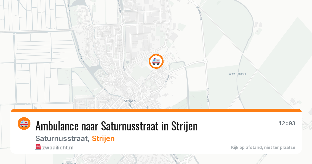 Ambulance naar Saturnusstraat in Strijen — 3 aug 2026