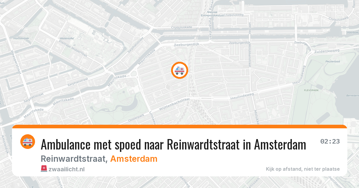 Ambulance met spoed naar Reinwardtstraat in Amsterdam — 13 apr 2026