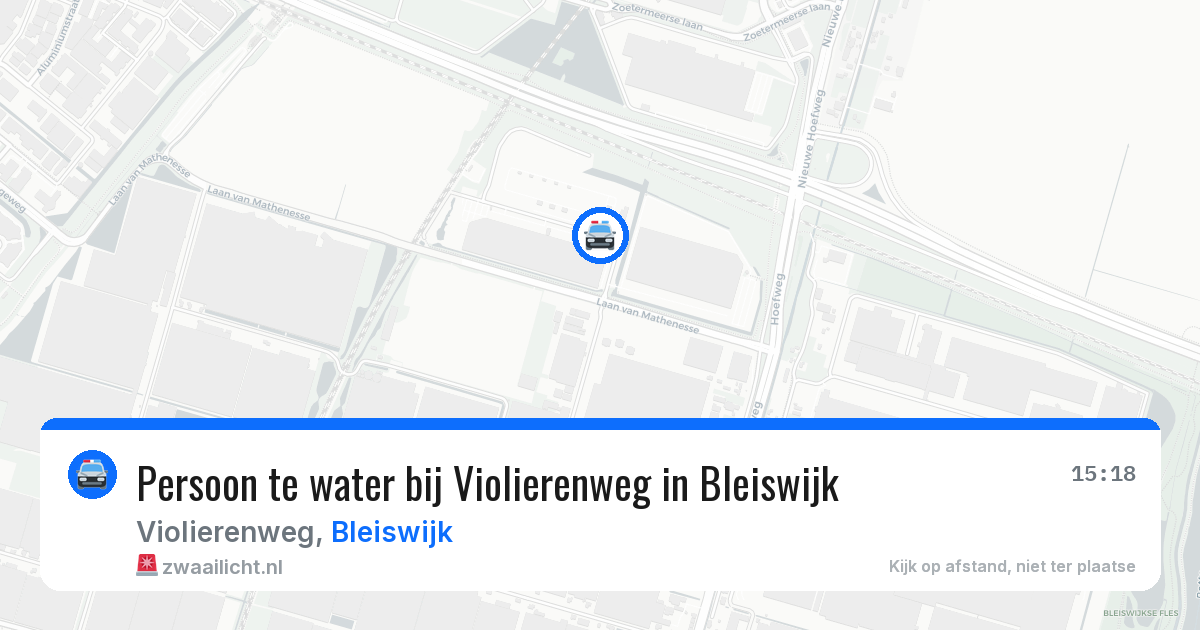 Persoon te water bij Violierenweg in Bleiswijk — 10 apr 2026