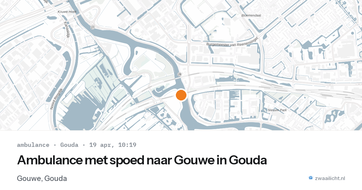 Ambulance met spoed naar Gouwe in Gouda — 19 apr 2026