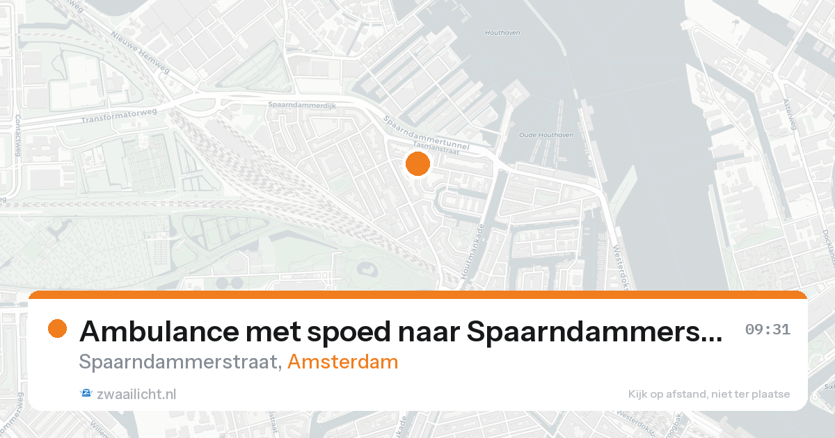 Ambulance met spoed naar Spaarndammerstraat in Amsterdam — 16 aug 2026