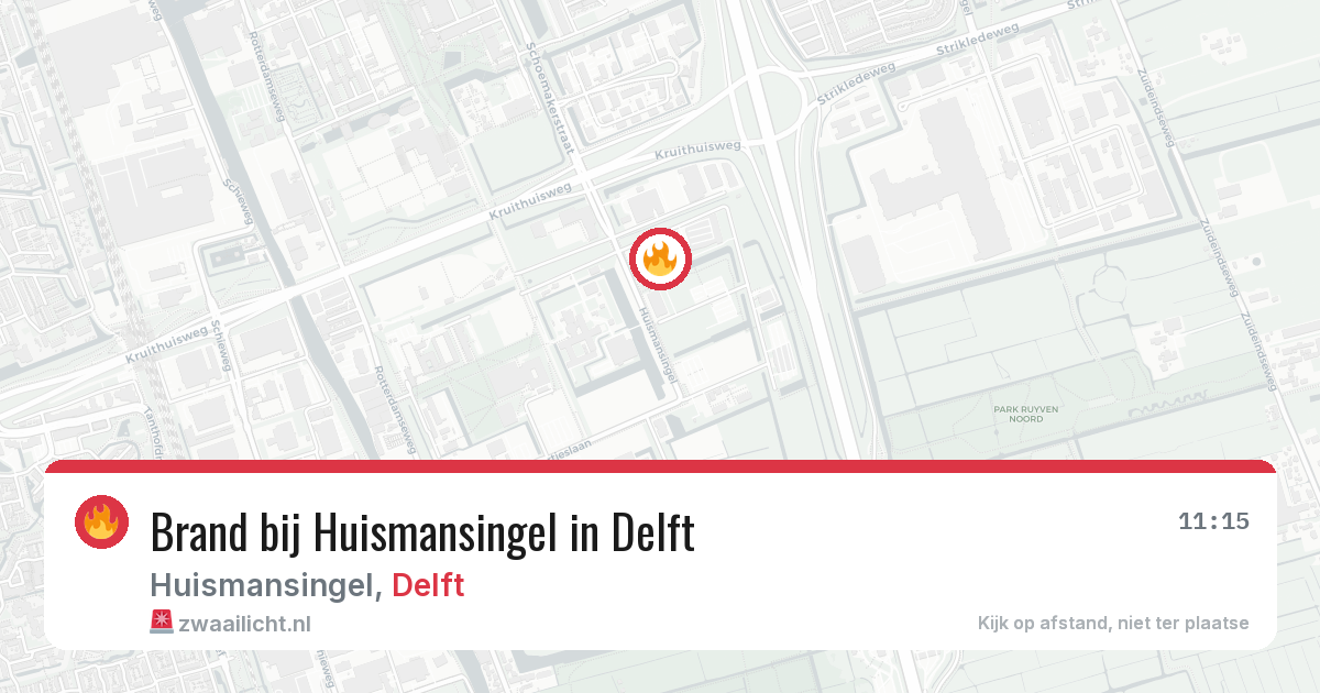 Brand bij Huismansingel in Delft — 20 jun 2026