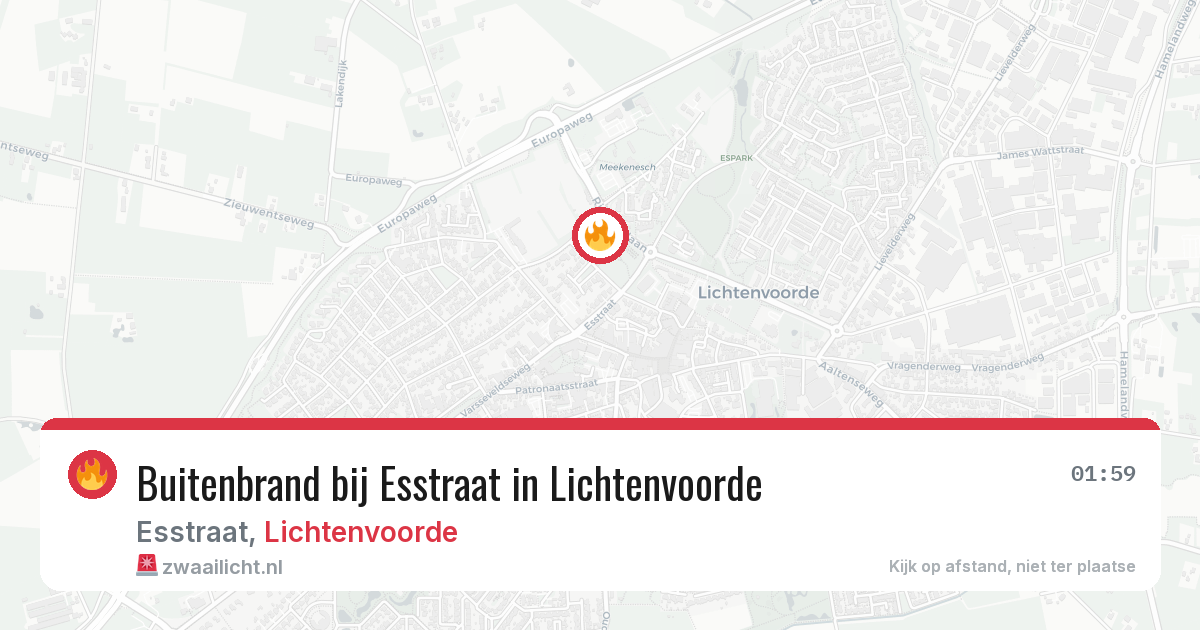 Buitenbrand bij Esstraat in Lichtenvoorde — 19 jun 2026