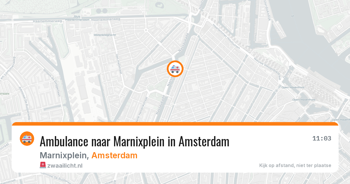 Ambulance naar Marnixplein in Amsterdam — 18 mrt 2026