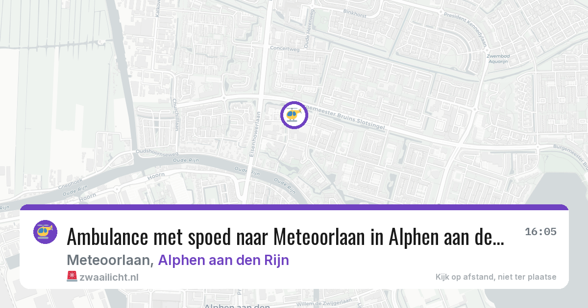 Ambulance met spoed naar Meteoorlaan in Alphen aan den Rijn — 21 jun 2026