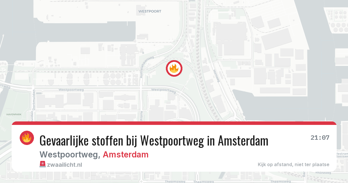 Gevaarlijke stoffen bij Westpoortweg in Amsterdam — 25 mei 2026