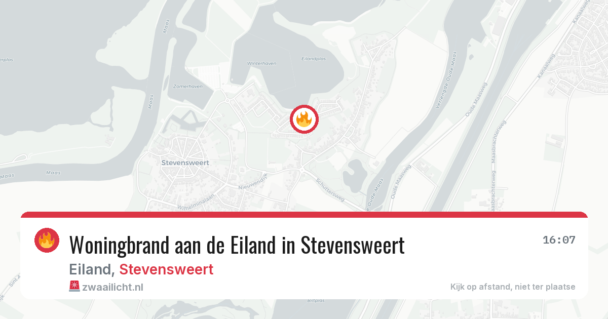 Woningbrand aan de Eiland in Stevensweert — 27 jun 2026