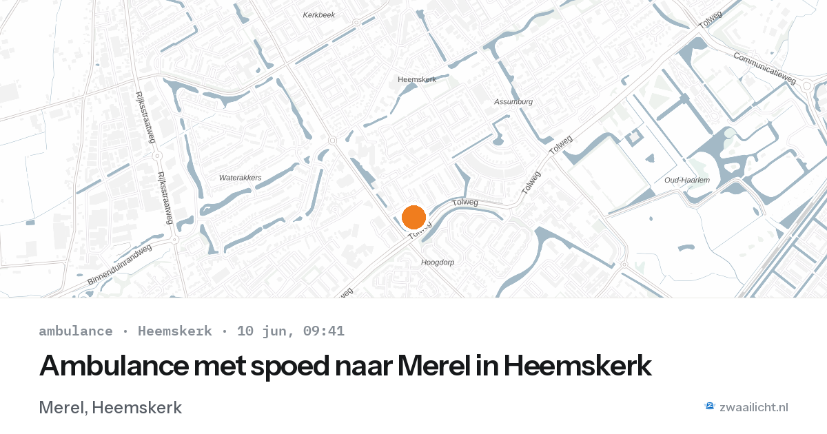 Ambulance met spoed naar Merel in Heemskerk — 10 jun 2026