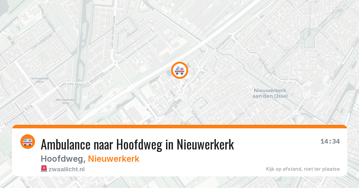Ambulance naar Hoofdweg in Nieuwerkerk — 23 mei 2026