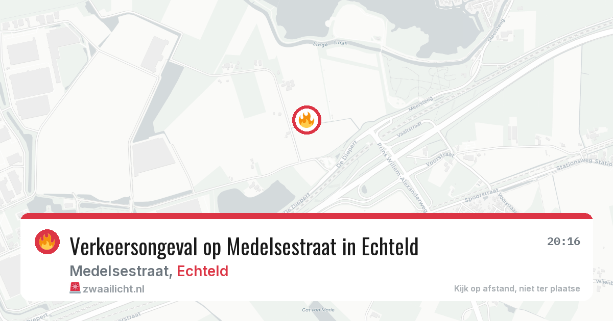 Verkeersongeval op Medelsestraat in Echteld — 31 jul 2026