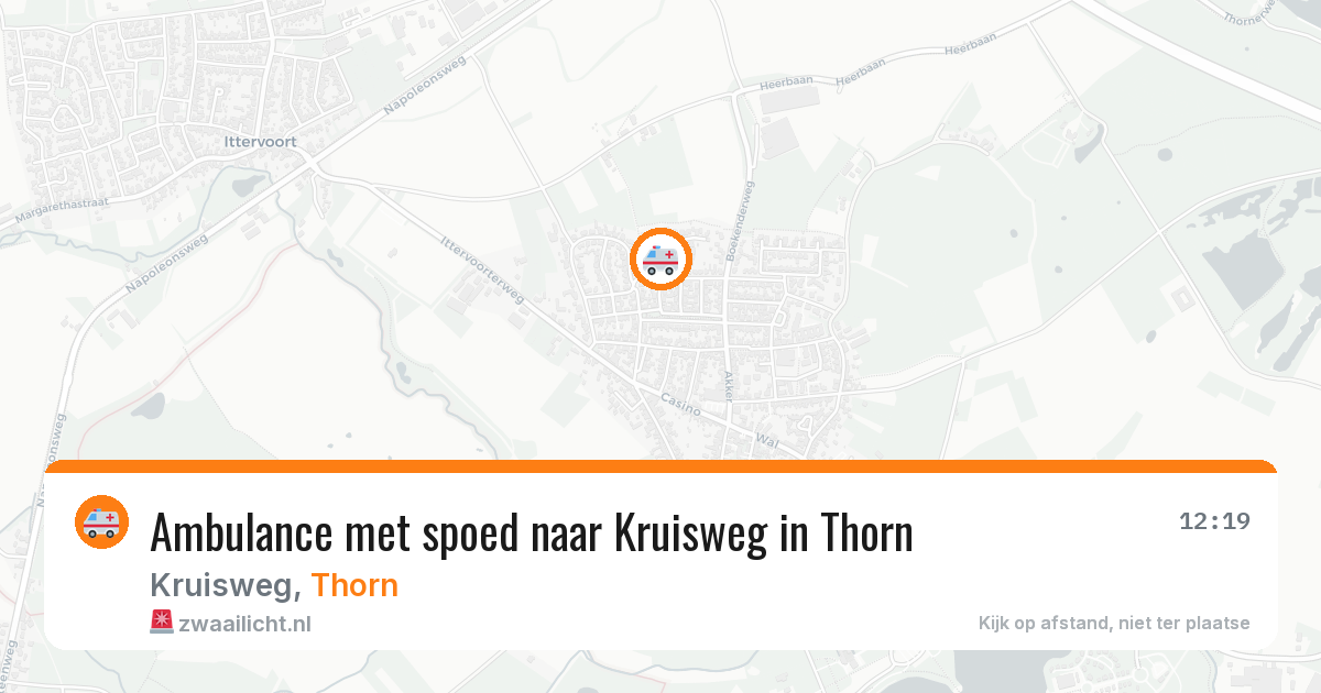 Ambulance met spoed naar Kruisweg in Thorn — 30 mei 2026