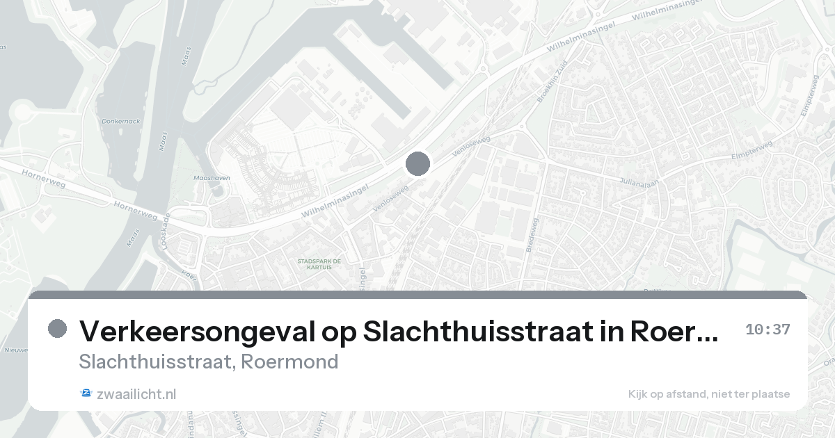 Verkeersongeval op Slachthuisstraat in Roermond — 19 aug 2026