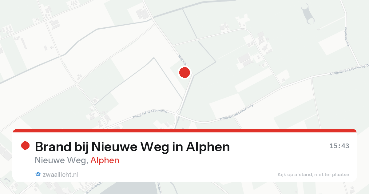 Brand bij Nieuwe Weg in Alphen — 19 aug 2026