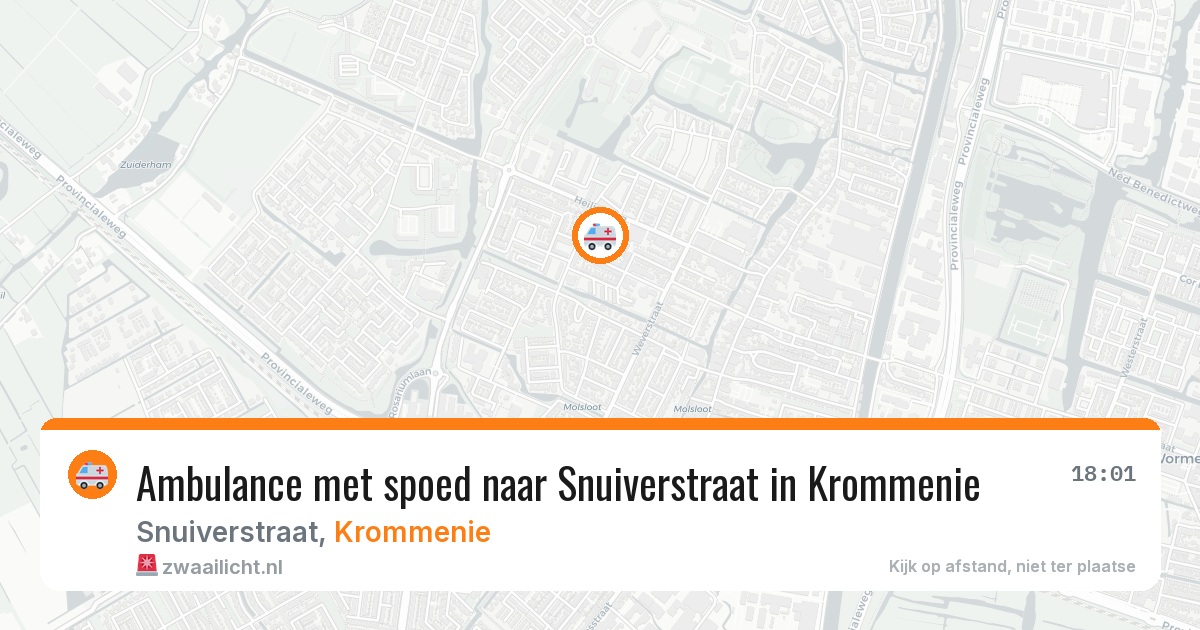 Ambulance met spoed naar Snuiverstraat in Krommenie — 1 apr 2026