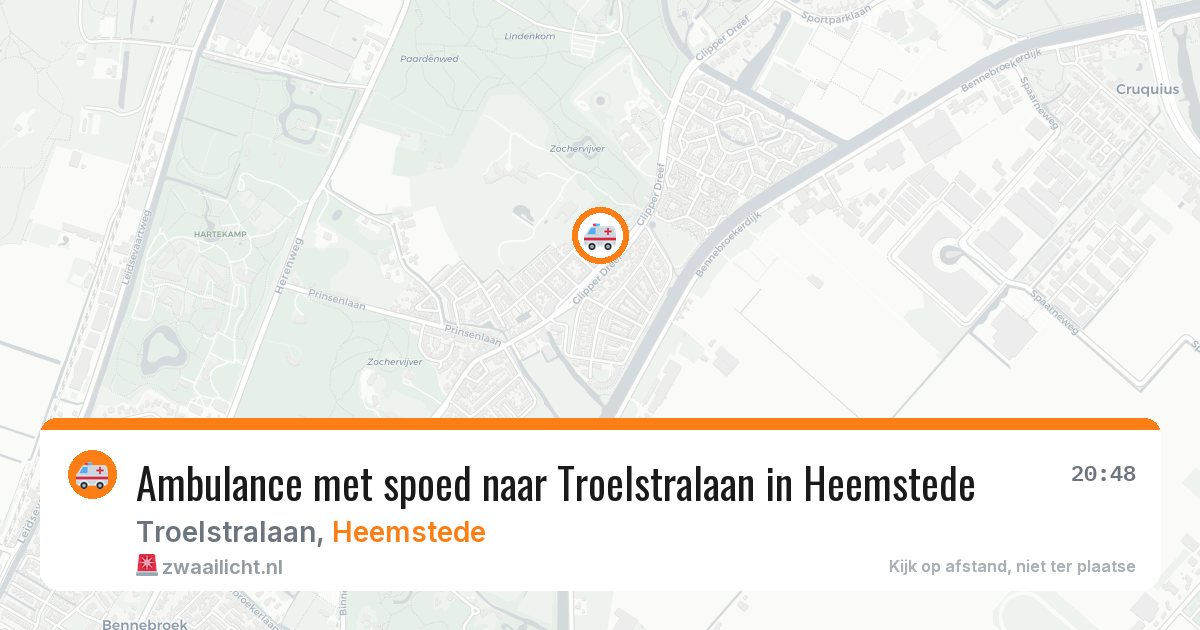 Ambulance met spoed naar Troelstralaan in Heemstede — 12 apr 2026