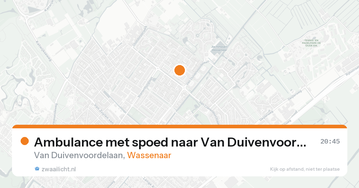 Ambulance met spoed naar Van Duivenvoordelaan in Wassenaar — 22 aug 2026