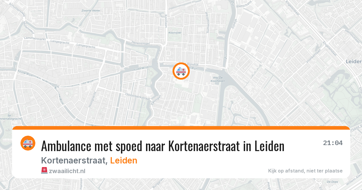 Ambulance met spoed naar Kortenaerstraat in Leiden — 29 jul 2026