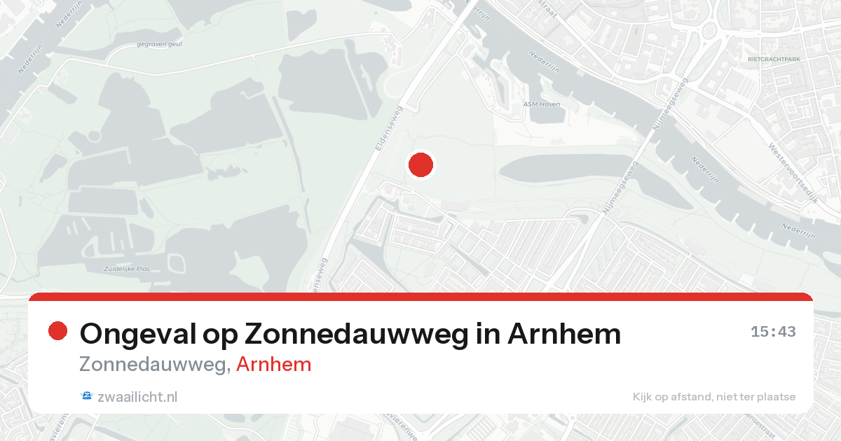 Ongeval op Zonnedauwweg in Arnhem — 17 aug 2026