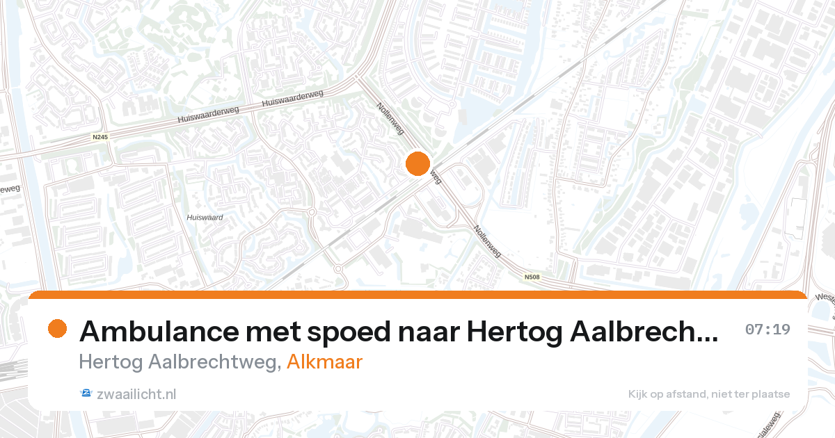 Ambulance met spoed naar Hertog Aalbrechtweg in Alkmaar — 27 aug 2026