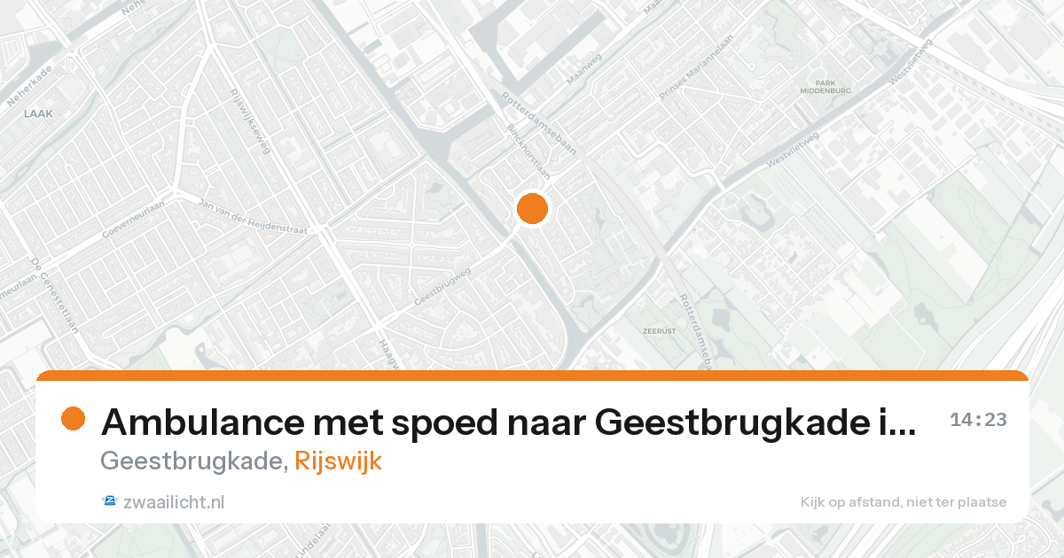 Ambulance met spoed naar Geestbrugkade in Rijswijk — 19 aug 2026