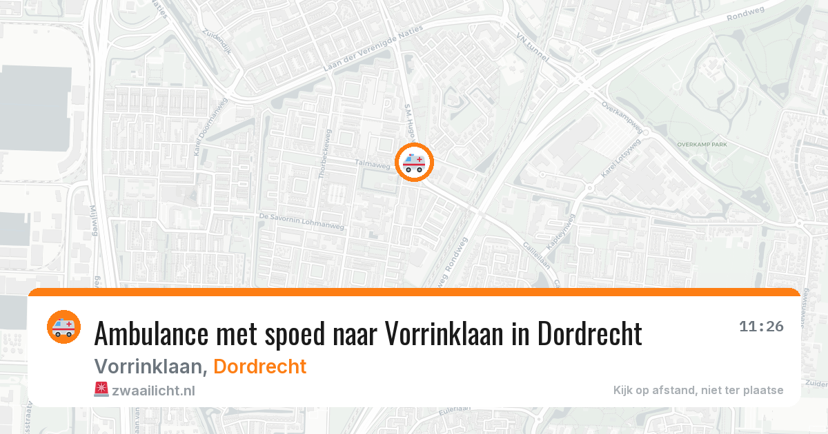 Ambulance met spoed naar Vorrinklaan in Dordrecht — 20 jun 2026