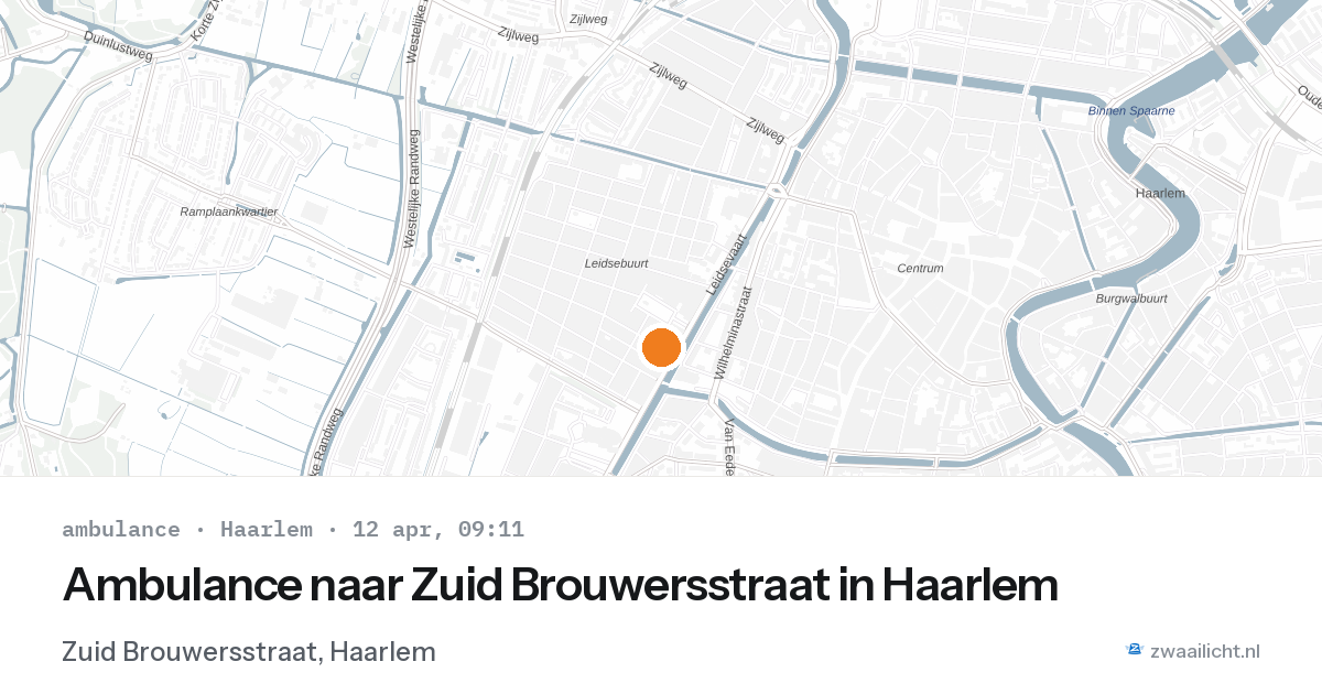 Ambulance naar Zuid Brouwersstraat in Haarlem — 12 apr 2026